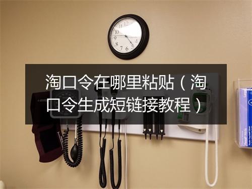 淘口令在哪里粘贴（淘口令生成短链接教程）
