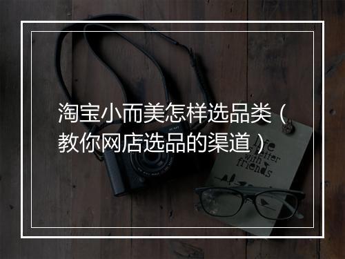 淘宝小而美怎样选品类（教你网店选品的渠道）