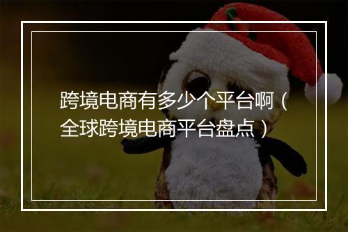 跨境电商有多少个平台啊（全球跨境电商平台盘点）