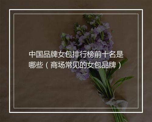 中国品牌女包排行榜前十名是哪些（商场常见的女包品牌）