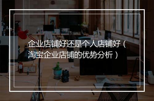 企业店铺好还是个人店铺好（淘宝企业店铺的优势分析）