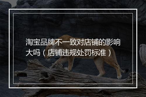 淘宝品牌不一致对店铺的影响大吗（店铺违规处罚标准）