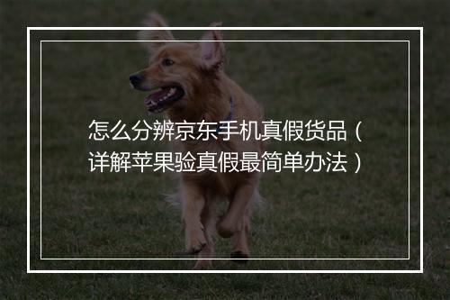 怎么分辨京东手机真假货品（详解苹果验真假最简单办法）