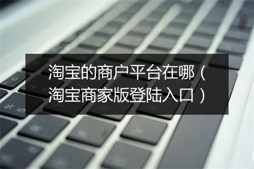 淘宝的商户平台在哪（淘宝商家版登陆入口）