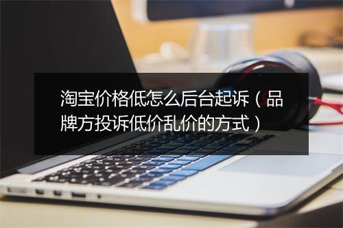 淘宝价格低怎么后台起诉（品牌方投诉低价乱价的方式）