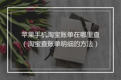 苹果手机淘宝账单在哪里查（淘宝查账单明细的方法）