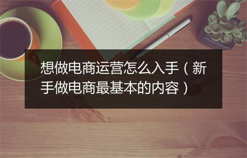 想做电商运营怎么入手（新手做电商最基本的内容）