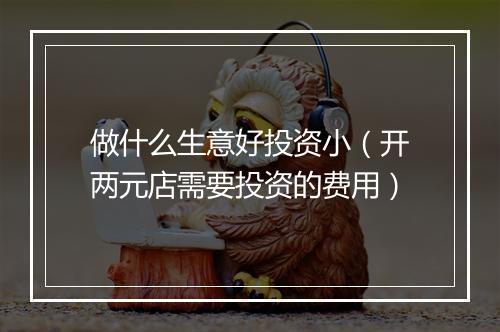 做什么生意好投资小（开两元店需要投资的费用）