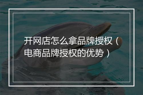 开网店怎么拿品牌授权（电商品牌授权的优势）