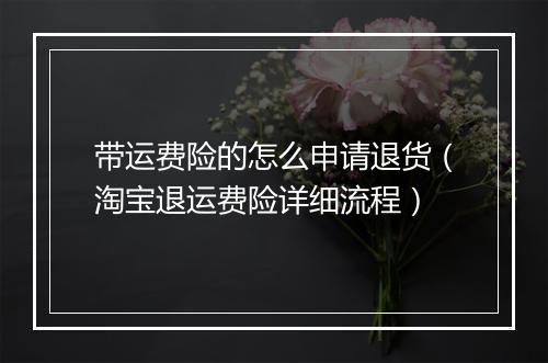 带运费险的怎么申请退货（淘宝退运费险详细流程）