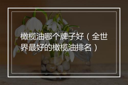 橄榄油哪个牌子好（全世界最好的橄榄油排名）