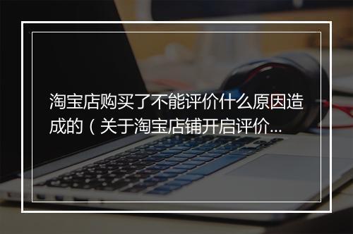 淘宝店购买了不能评价什么原因造成的（关于淘宝店铺开启评价功能）