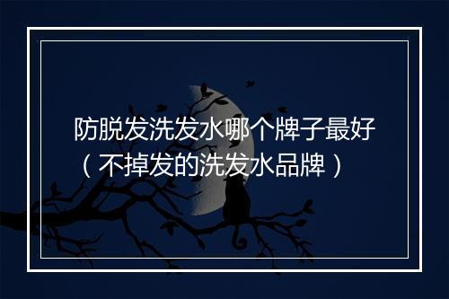防脱发洗发水哪个牌子最好（不掉发的洗发水品牌）