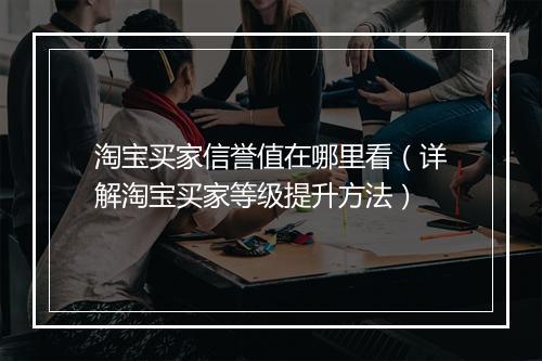 淘宝买家信誉值在哪里看（详解淘宝买家等级提升方法）