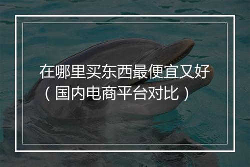 在哪里买东西最便宜又好（国内电商平台对比）