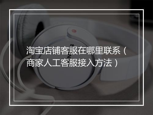 淘宝店铺客服在哪里联系（商家人工客服接入方法）