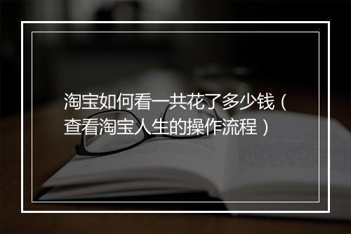 淘宝如何看一共花了多少钱（查看淘宝人生的操作流程）