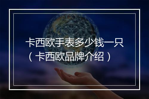 卡西欧手表多少钱一只（卡西欧品牌介绍）