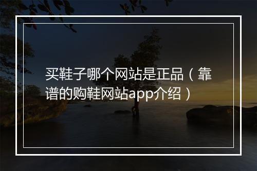 买鞋子哪个网站是正品（靠谱的购鞋网站app介绍）
