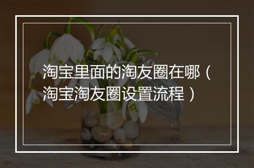淘宝里面的淘友圈在哪（淘宝淘友圈设置流程）