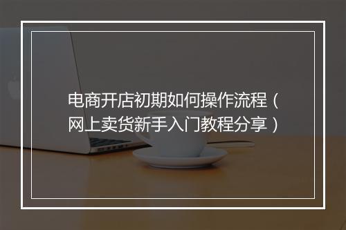 电商开店初期如何操作流程（网上卖货新手入门教程分享）