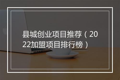 县城创业项目推荐（2022加盟项目排行榜）