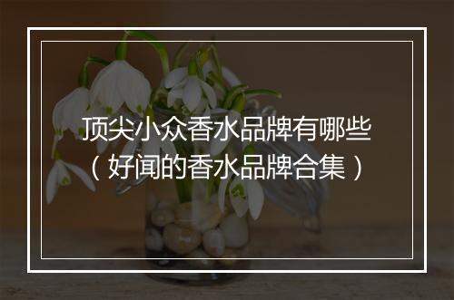 顶尖小众香水品牌有哪些（好闻的香水品牌合集）
