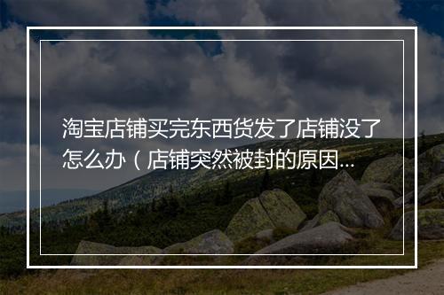 淘宝店铺买完东西货发了店铺没了怎么办（店铺突然被封的原因）