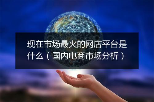 现在市场最火的网店平台是什么（国内电商市场分析）