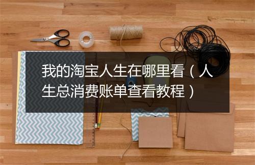我的淘宝人生在哪里看（人生总消费账单查看教程）
