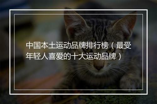 中国本土运动品牌排行榜（最受年轻人喜爱的十大运动品牌）