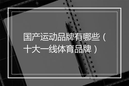 国产运动品牌有哪些（十大一线体育品牌）