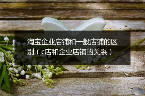 淘宝企业店铺和一般店铺的区别（c店和企业店铺的关系）