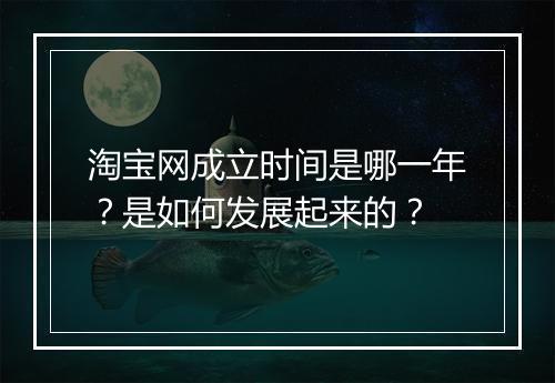 淘宝网成立时间是哪一年？是如何发展起来的？
