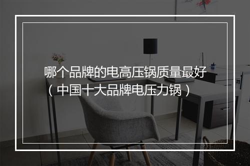 哪个品牌的电高压锅质量最好（中国十大品牌电压力锅）