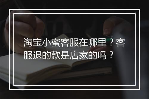 淘宝小蜜客服在哪里？客服退的款是店家的吗？