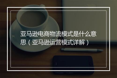 亚马逊电商物流模式是什么意思（亚马逊运营模式详解）