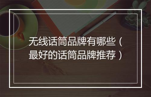 无线话筒品牌有哪些（最好的话筒品牌推荐）