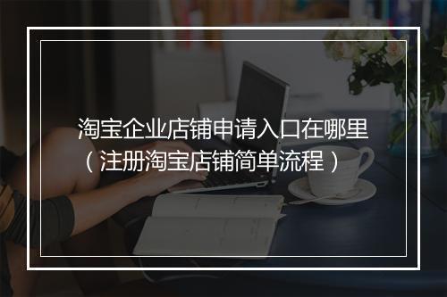 淘宝企业店铺申请入口在哪里（注册淘宝店铺简单流程）