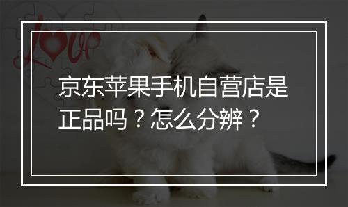 京东苹果手机自营店是正品吗？怎么分辨？