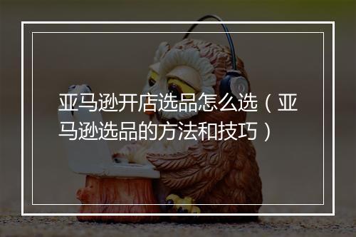 亚马逊开店选品怎么选（亚马逊选品的方法和技巧）