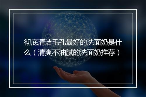 彻底清洁毛孔最好的洗面奶是什么（清爽不油腻的洗面奶推荐）