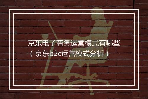 京东电子商务运营模式有哪些（京东b2c运营模式分析）