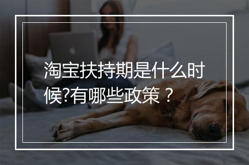 淘宝扶持期是什么时候?有哪些政策？