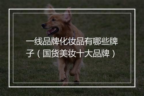 一线品牌化妆品有哪些牌子（国货美妆十大品牌）