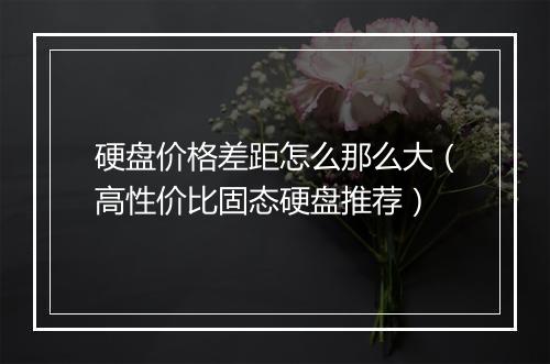 硬盘价格差距怎么那么大（高性价比固态硬盘推荐）