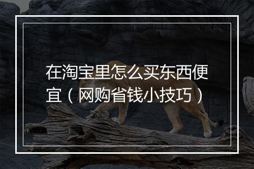在淘宝里怎么买东西便宜（网购省钱小技巧）