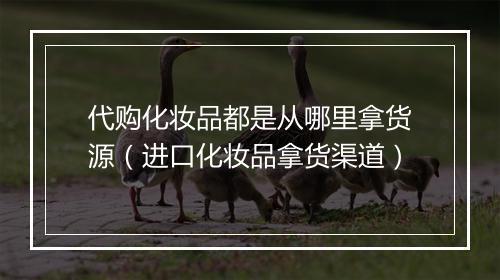 代购化妆品都是从哪里拿货源（进口化妆品拿货渠道）