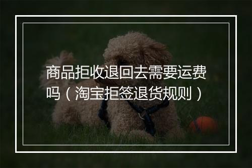 商品拒收退回去需要运费吗（淘宝拒签退货规则）