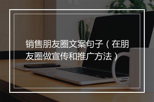 销售朋友圈文案句子（在朋友圈做宣传和推广方法）